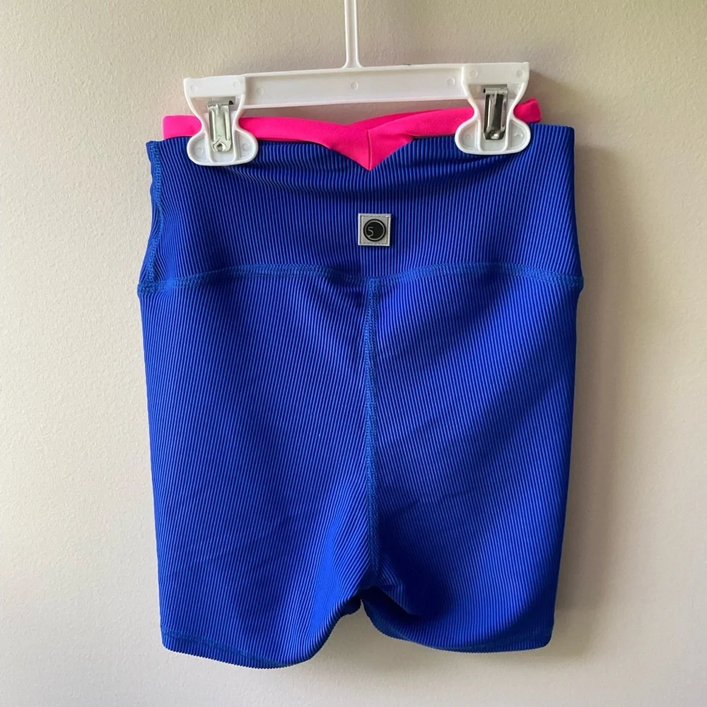 Five The Label Ribbed V Blue Shorts